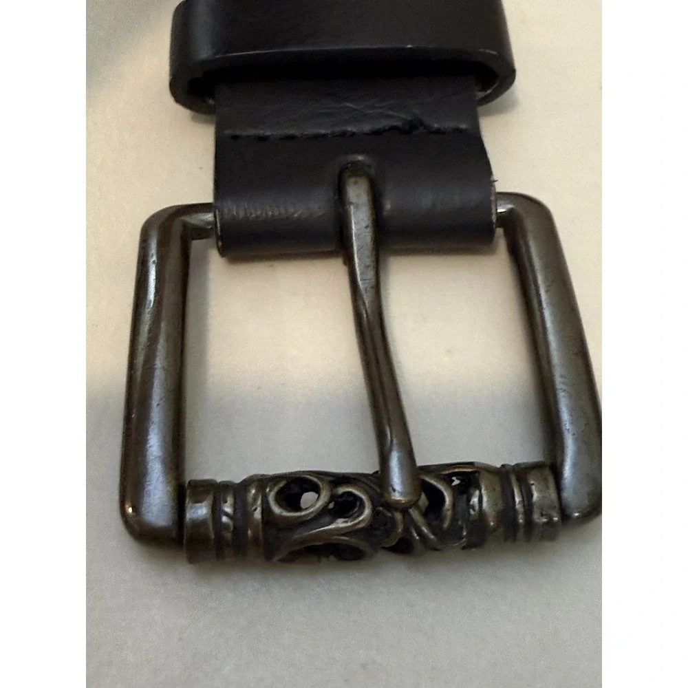 Mens Black‎ Belt Ornate Buckle Size L 40'Long Casual Western Fashion Style 33547